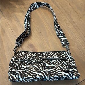 Lug stretch Zebra sand Print Shoulder Bag